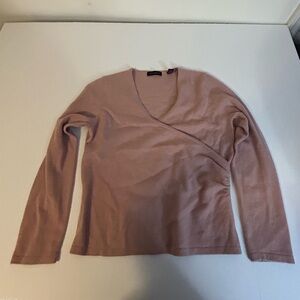 Context V-Neck cashmere blend wrap Sweater - Dusty Rose Blush